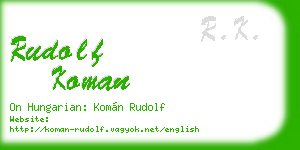 rudolf koman business card